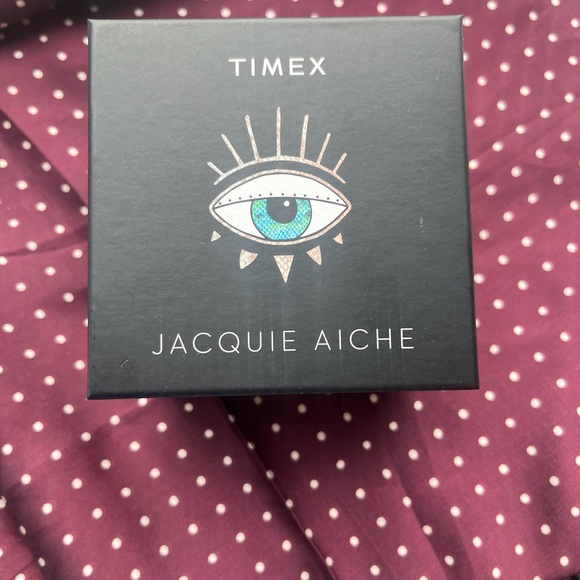 Jacquie Aiche Timex Gold Watch with Turquoise Dial NIB NWT - Picture 5 of 5